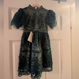 [NWT] Ivy City Co | Mini Sicily Dress with flutter sleeves in green size 3T